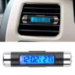 2 In 1 Car Auto Thermometer Clock Calendar Lcd Display Screen