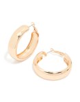Goldair Gold Chubby Flat Hoop Earrings