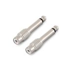 1 4" Jack To Rca Female Silver Chassis Adaptor - Pair