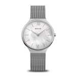 Ultra Slim Polished brushed Silver Women's Mesh Watch 18434-000