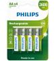 Philips Rechargeable Battery Aa 4 Pack 2600MAH - R6B4B260/73