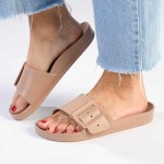 Solace Buckle Push In Sandal - Natural - 8