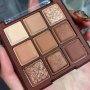 9 Colors Makeup Palette Chocolate Brown Colors Eyeshadow Palette Natural Nude Matte Shimmer Glitter Eyeshadow Pigment Palette Set Waterproof Smokey Professional Beauty Makeup Kit Sweat Proof