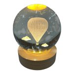 3D Crystal LED Light Globe 8CM - Hot Air Balloon