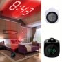 1PC Lcd Projection Lcd LED Display Time Digital Alarm Clock Talking Voice Prompt Thermometer Snooze Function Desk Projector Batt