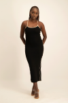 Zee Ribbed Bodycon Dress W Contrast Piping - M