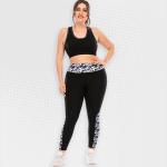 Plus Size Ladies Black And Pink Leggings - XXL