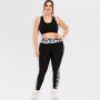Plus Size Ladies Black And Pink Leggings - XXL