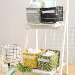 1PC Nordic-inspired Cotton Linen Storage Basket - Sustainable Durable Organizer For Desk Clothes & Snacks With Dual Handles