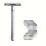 1 Handle + 20 Blades Metal Safety Razor For Men & Women Razor For Body & Face Reusable Shaving Razor