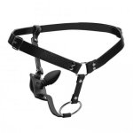 Male Cock Ring Harness With Silicone Anal Plug