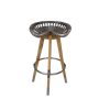 Tractor Grey Metal And Wood Bar Stool Sotran Dekorativ