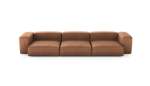 Three Module Sofa - Leather - Brown - 377CM X 136CM