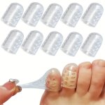 10PCS Clear Toe Protectors Protect Toes From Rubbing Ingrown Toenails Corns Blisters Hammer Toes And Other Toe Problems Soft And