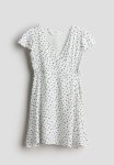 Viscose Wrap Dress - White Floral