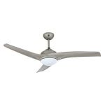 Radiant Mach One Ceiling Fan With Light And Remote Satin Titanium Dimmable Livestainable