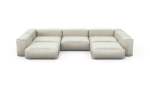 U-shape Sofa - Velvet - Creme - 377CM X 220CM
