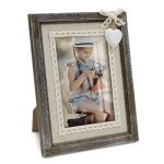 Sapowerntus 4X6 Rustic Picture Frames Wood Farmhouse Cute Heart Love Solid Wooden Photo Frame Lace Bow Boho Wall Decor Hanging T