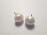Freshwater Pearl Stud Earrings Med Off White