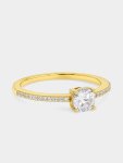 Goldair Gold Plated Sterling Silver Cubic Zirconia Oval Solitaire Ring