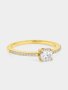 Goldair Gold Plated Sterling Silver Cubic Zirconia Oval Solitaire Ring