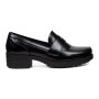Alxir Ladies Slip On Platform Loafers Black