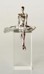 Silver Sitting Ballerina On Crystal Base 24X12X10CM
