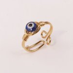 1PC Blue Evil Eyes Open Adjustable Rings Dainty Lucky Protection Jewelry Gifts