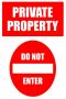 Private Property Do Not Enter 30X40CM Sign - 2 Pack.