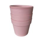 GRO Plastic Flower Pot Set 3 Pieces - Pink