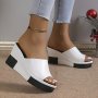 Summer 2024 Chic Women's Wedge Sandals - Slip-on Open Toe Platform Heels With Ankle Strap Faux Cover