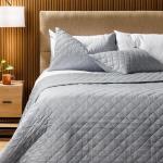 Shoreline Microfibre Printed Quilt Set Slate - King super King 250X270CM