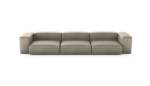 Three Module Sofa - Leather - Beige - 377CM X 115CM