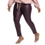 Donnay Plus Size Coated Rawson Skinny Leggings - Burgundy