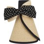 Clicks Rolled Beach Hat Black & White Dots