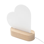 Heart Shape Acrylic Photo Frame With LED Warm Light Base 15 X 15CM