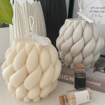 1PC Resin Twirl Raindrop Shape Candle Making Mold 3D Geometric Curved Pillar Silicone Candle Mold Fondant Chocolate Candy Cake M