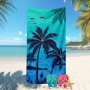 1PC Coconut Tree Print Microfiber Beach Towel Absorbent Sports Towel Quick-drying Ultra Light Sandproof Portable Beach Blanket