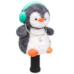 Funny Dynamic Penguin Golf Headcover Animals Plush Golf Club Head Covers Small Size Fits Hybird And Irons Large Size Fits Standa