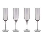 Champagne Flute Glasses Tinted In Brown-rose Fungi Fuum Set Of 4