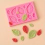 1PC Leaf Shape 3D Fondant Silicone Mold For Diy Pudding Chocolate Candy Desserts Gummy Handmade Aromatherapy Candle Making Mold Cake Decorating Baking Supplies