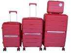 Smte Durable Red Pp Material Luggage Set With Spinner Wheels & LOCKS-4PIECES With Keychain
