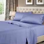 Royal Hotel Bedding Solid Periwinkle 600-THREAD-COUNT 4PC King Bed Sheet Set 100-PERCENT Cotton Sateen Solid Deep Pocket