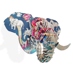MINI Elephant Head With Tribal Print