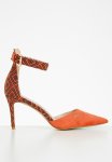 Plum Aznec Ankle Strap Court Heel - Orange