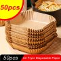 10/50PCS Non-stick Air Fryer Liners - Square Paper Liners For Baking Roasting And Microwave Cooking - Easy Cleanup And Healthier Cooking For Hotel/ Commercial