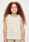 PoP Candy Shoulder Tie Polka Dot Top - Ecru & Black
