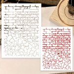 1PC Creamy White Broken Wall Stencil For Diy Decor Reusable Plastic Template For Scrapbooking Embossing Card Making And Art Proj
