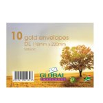 Dl Envelopes Gold 10S