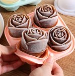 Silicone Rose Shaped Ice Cube Tray